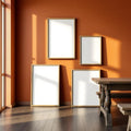 Dining Room Room Scene Mockup — Plain Square Frame Square 1:1 — Perspective View — #04368 | MockupBulk