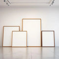 White Gallery Wall High-Res Frame Mockup — Plain Square Frame Square 1:1 — Perspective View — #04301 | MockupBulk