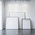 White Gallery Wall Frame Display Mockup — Plain Square Frame Square 1:1 — Perspective View — #04303 | MockupBulk