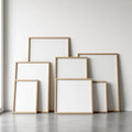 White Gallery Wall Room Scene Mockup — Plain Square Frame Square 1:1 — Perspective View — #04304 | MockupBulk
