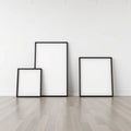 White Gallery Wall Frame Display Mockup — Plain Square Frame Square 1:1 — Perspective View — #04305 | MockupBulk