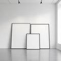 White Gallery Wall Lifestyle Frame Mockup — Plain Square Frame Square 1:1 — Perspective View — #04306 | MockupBulk