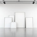 White Gallery Wall Frame Display Mockup — Plain Square Frame Square 1:1 — Perspective View — #04307 | MockupBulk