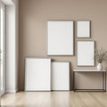 Hallway Professional Frame Mockup — Plain Square Frame Square 1:1 — Perspective View — #04351 | MockupBulk