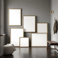 Hallway Professional Frame Mockup — Plain Square Frame Square 1:1 — Perspective View — #04358 | MockupBulk