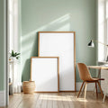 Home Office Interior Frame Mockup — Plain Square Frame Square 1:1 — Perspective View — #04340 | MockupBulk