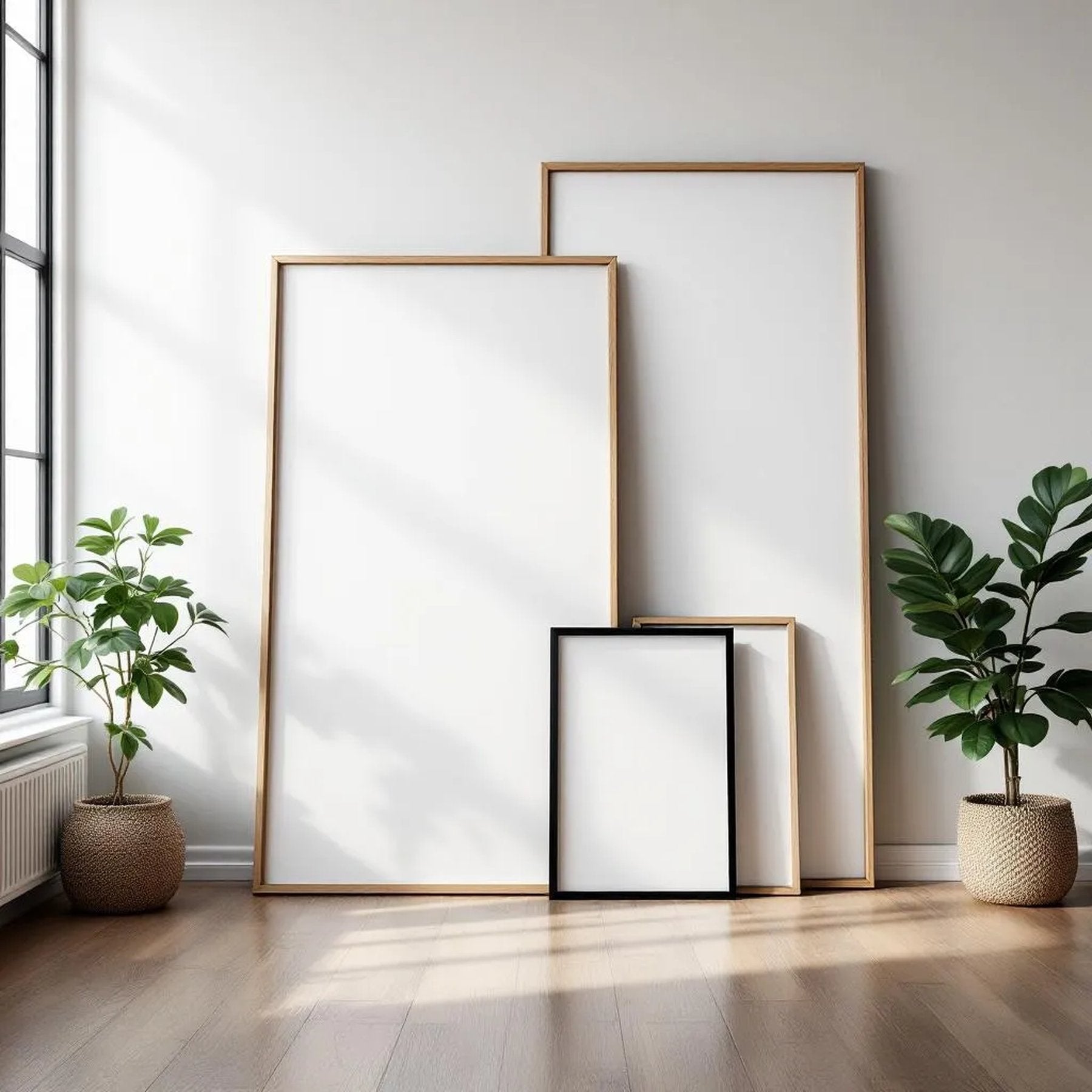 Home Office Interior Frame Mockup — Plain Square Frame Square 1:1 — Perspective View — #04344 | MockupBulk