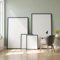 Home Office Interior Frame Mockup — Plain Square Frame Square 1:1 — Perspective View — #04346 | MockupBulk