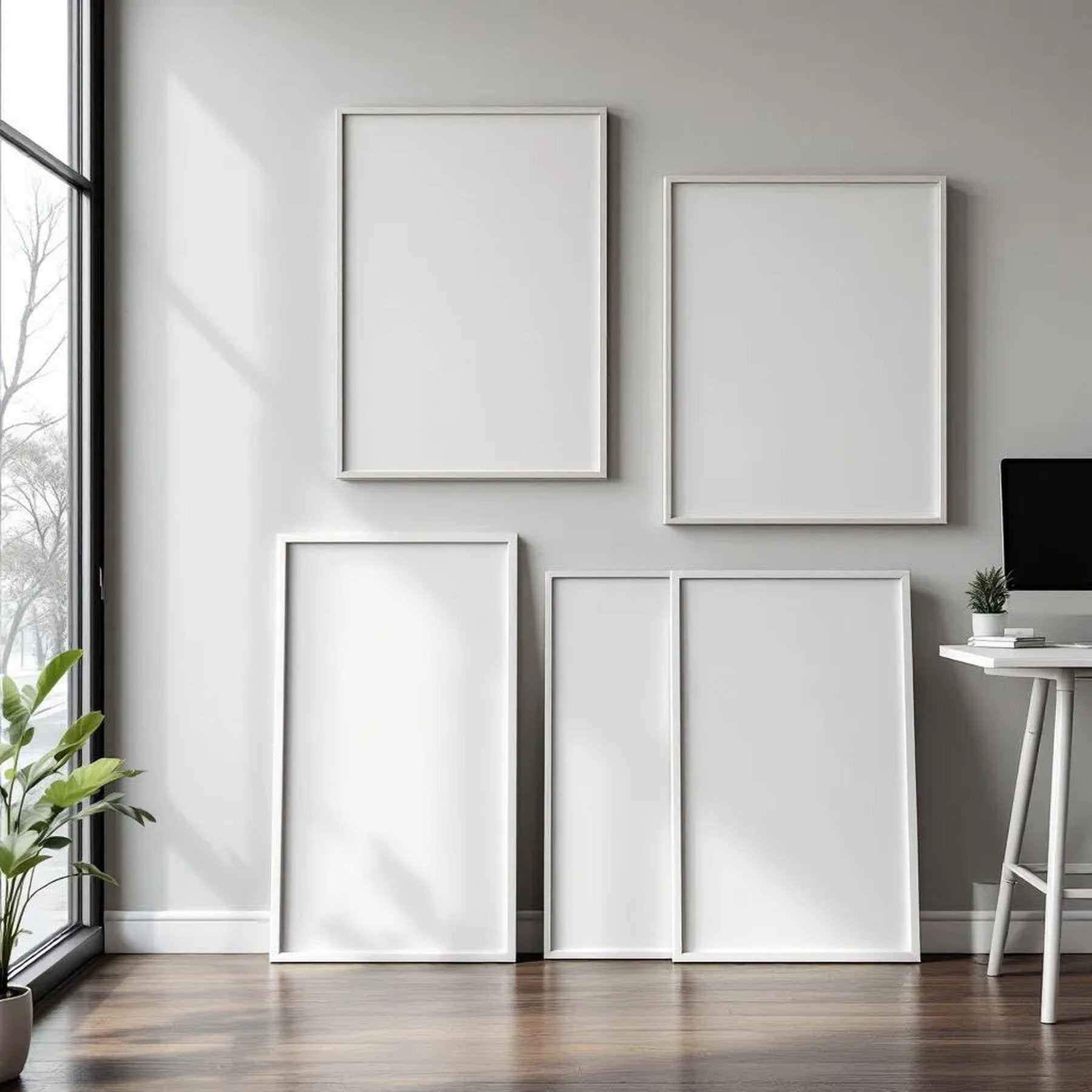 Home Office Professional Frame Mockup — Plain Square Frame Square 1:1 — Perspective View — #04347 | MockupBulk