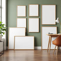 Home Office Room Scene Mockup — Plain Square Frame Square 1:1 — Perspective View — #04348 | MockupBulk