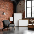 Industrial Loft Editorial Room Mockup — Plain Square Frame Square 1:1 — Perspective View — #04262 | MockupBulk