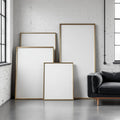 Industrial Loft Lifestyle Frame Mockup — Plain Square Frame Square 1:1 — Perspective View — #04263 | MockupBulk