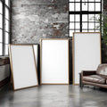 Industrial Loft High-Res Frame Mockup — Plain Square Frame Square 1:1 — Perspective View — #04264 | MockupBulk
