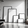 Industrial Loft Interior Frame Mockup — Plain Square Frame Square 1:1 — Perspective View — #04266 | MockupBulk