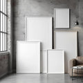 Industrial Loft Professional Frame Mockup — Plain Square Frame Square 1:1 — Perspective View — #04267 | MockupBulk