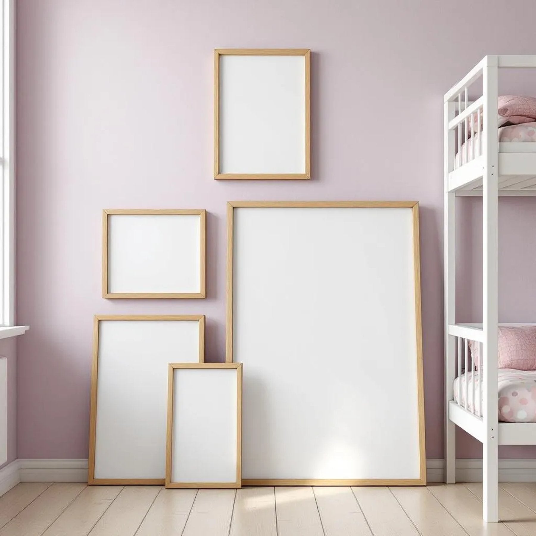 Kids Room Styled Room Mockup — Plain Square Frame Square 1:1 — Perspective View — #04332 | MockupBulk