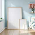 Kids Room Premium Interior Mockup — Plain Square Frame Square 1:1 — Perspective View — #04336 | MockupBulk