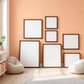 Kids Room High-Res Frame Mockup — Plain Square Frame Square 1:1 — Perspective View — #04337 | MockupBulk