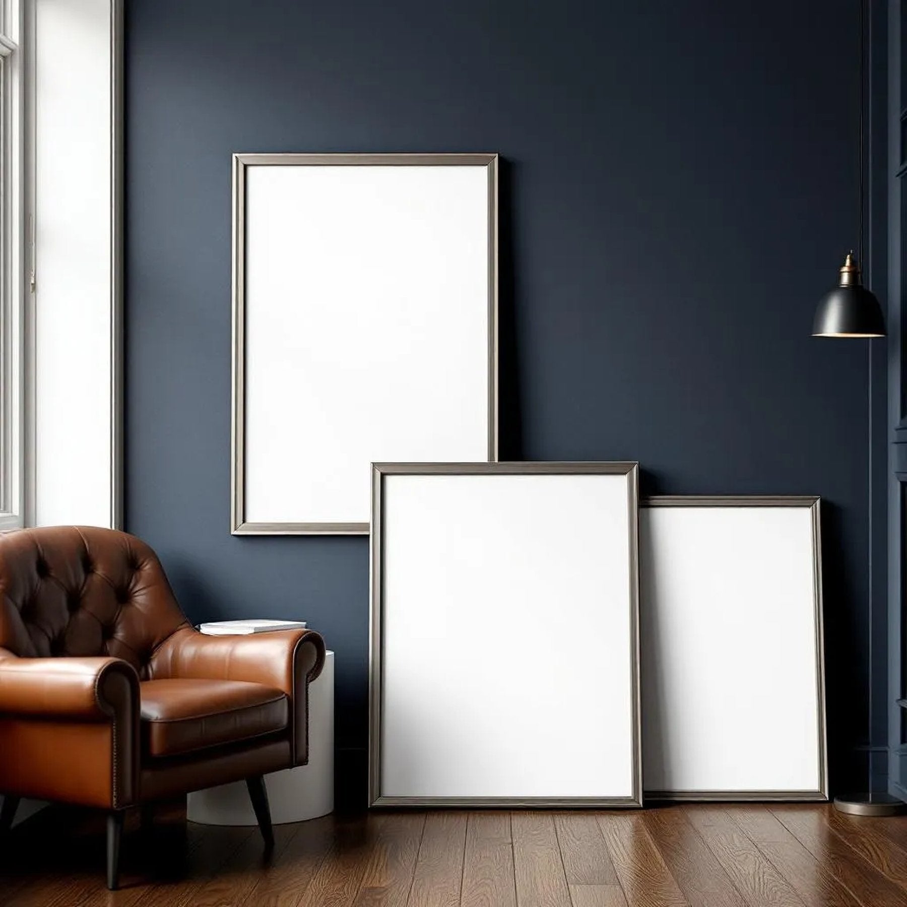 Library & Study Professional Frame Mockup — Plain Square Frame Square 1:1 — Perspective View — #04399 | MockupBulk