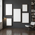 Library & Study High-Res Frame Mockup — Plain Square Frame Square 1:1 — Perspective View — #04401 | MockupBulk