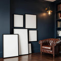 Library & Study Room Scene Mockup — Plain Square Frame Square 1:1 — Perspective View — #04402 | MockupBulk