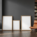 Library & Study Frame Display Mockup — Plain Square Frame Square 1:1 — Perspective View — #04404 | MockupBulk