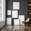 Library & Study Interior Frame Mockup — Plain Square Frame Square 1:1 — Perspective View — #04407 | MockupBulk