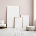 Minimalist White High-Res Frame Mockup — Plain Square Frame Square 1:1 — Perspective View — #04239 | MockupBulk