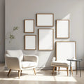Minimalist White Premium Interior Mockup — Plain Square Frame Square 1:1 — Perspective View — #04241 | MockupBulk