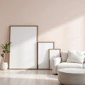 Minimalist White Styled Room Mockup — Plain Square Frame Square 1:1 — Perspective View — #04245 | MockupBulk