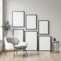 Minimalist White Professional Frame Mockup — Plain Square Frame Square 1:1 — Perspective View — #04247 | MockupBulk