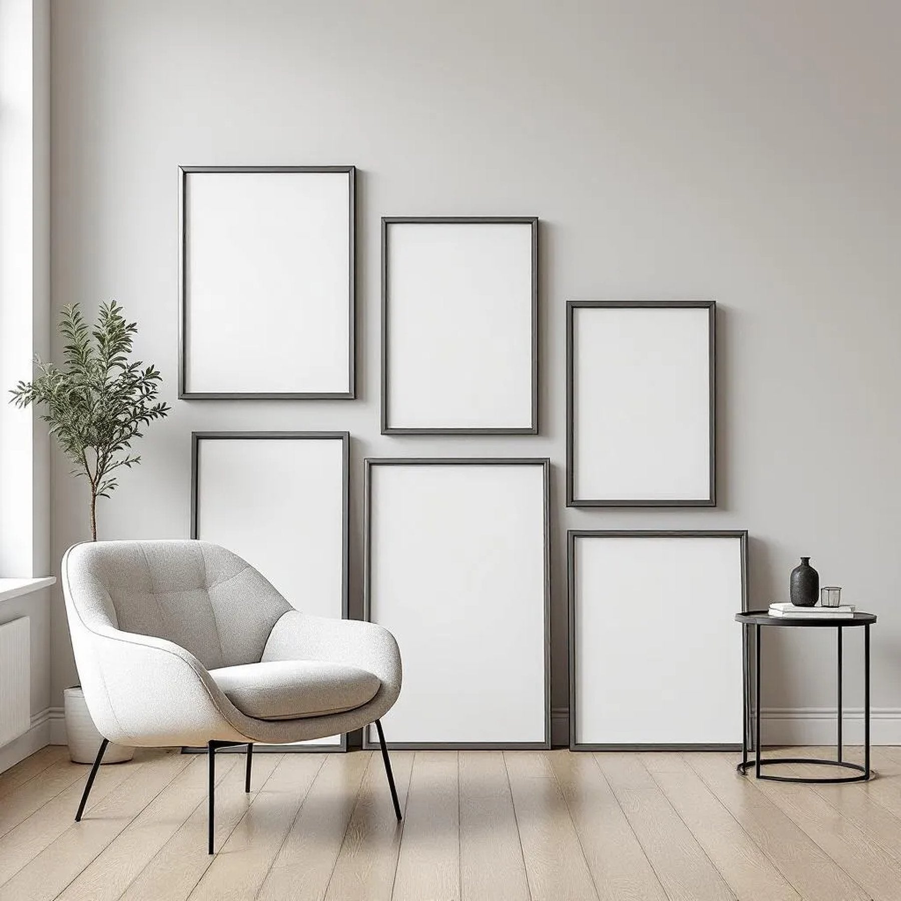 Minimalist White Professional Frame Mockup — Plain Square Frame Square 1:1 — Perspective View — #04247 | MockupBulk