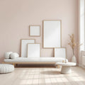 Minimalist White Frame Display Mockup — Plain Square Frame Square 1:1 — Perspective View — #04248 | MockupBulk