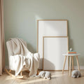 Nursery Room Scene Mockup — Plain Square Frame Square 1:1 — Perspective View — #04320 | MockupBulk