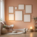 Nursery Editorial Room Mockup — Plain Square Frame Square 1:1 — Perspective View — #04328 | MockupBulk