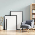 Reading Nook High-Res Frame Mockup — Plain Square Frame Square 1:1 — Perspective View — #04370 | MockupBulk