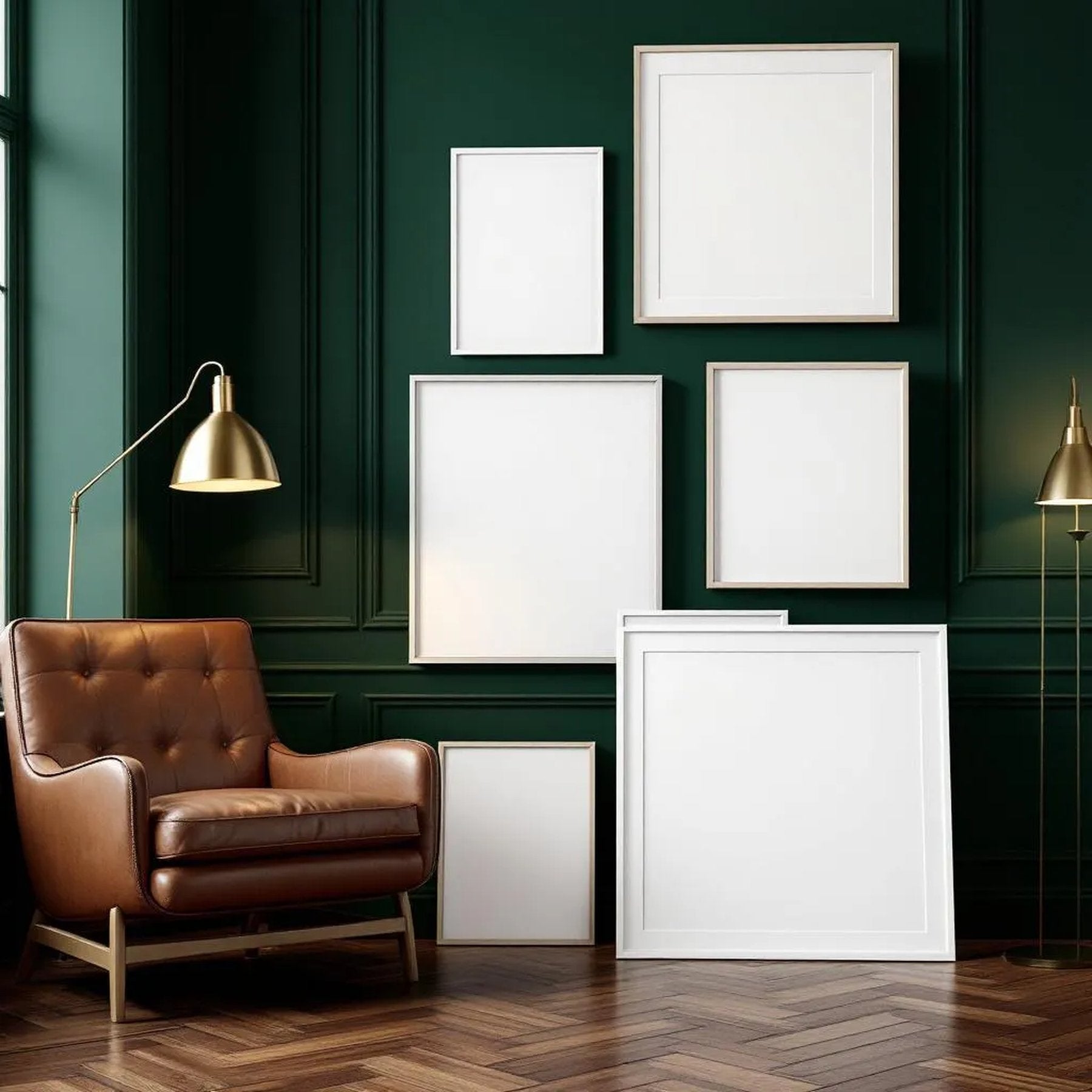 Reading Nook Frame Display Mockup — Plain Square Frame Square 1:1 — Perspective View — #04371 | MockupBulk