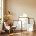 Reading Nook Frame Display Mockup — Plain Square Frame Square 1:1 — Perspective View — #04372 | MockupBulk