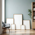 Reading Nook Wall Art Mockup — Plain Square Frame Square 1:1 — Perspective View — #04376 | MockupBulk