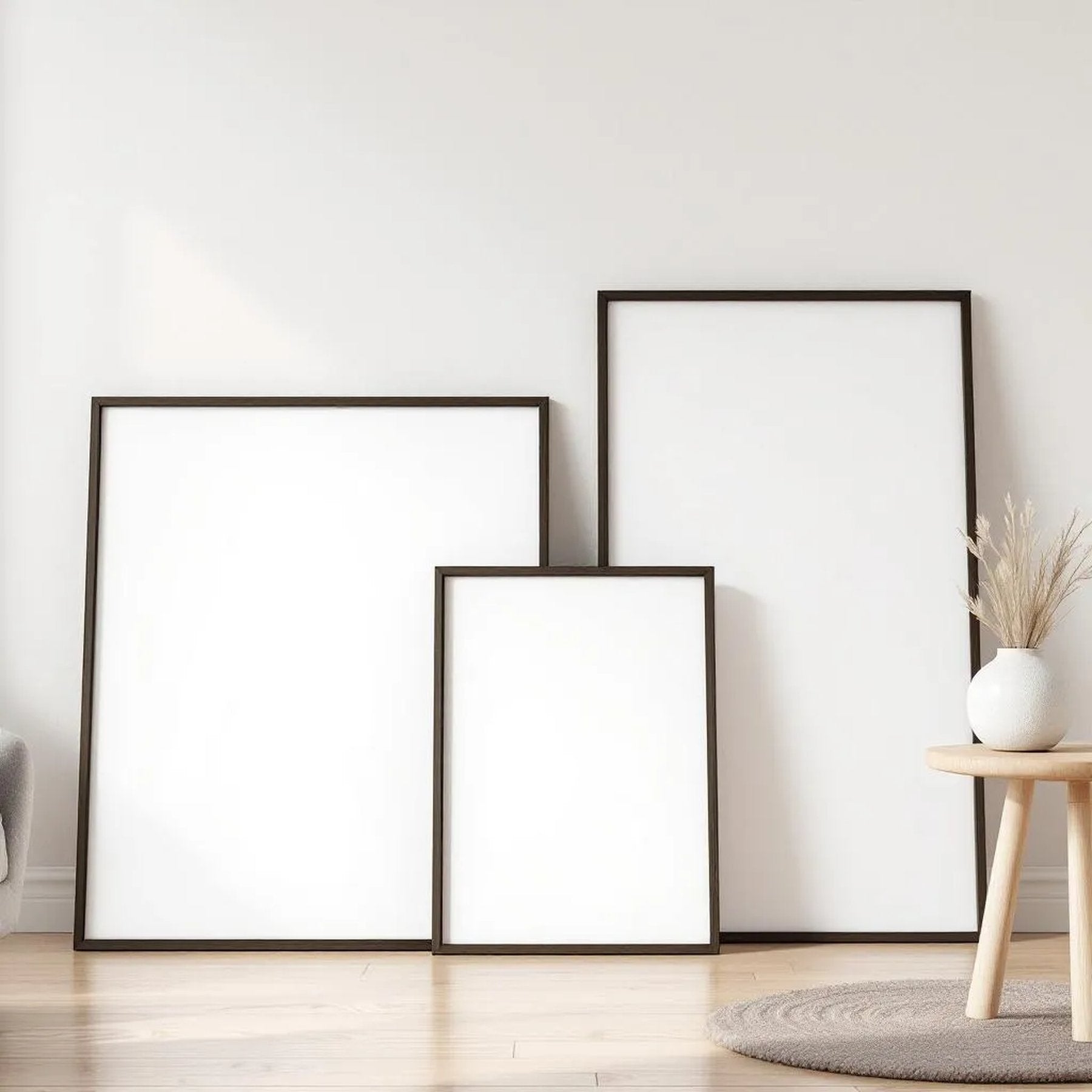 Scandinavian Professional Frame Mockup — Plain Square Frame Square 1:1 — Perspective View — #04249 | MockupBulk