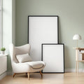 Scandinavian Frame Display Mockup — Plain Square Frame Square 1:1 — Perspective View — #04250 | MockupBulk