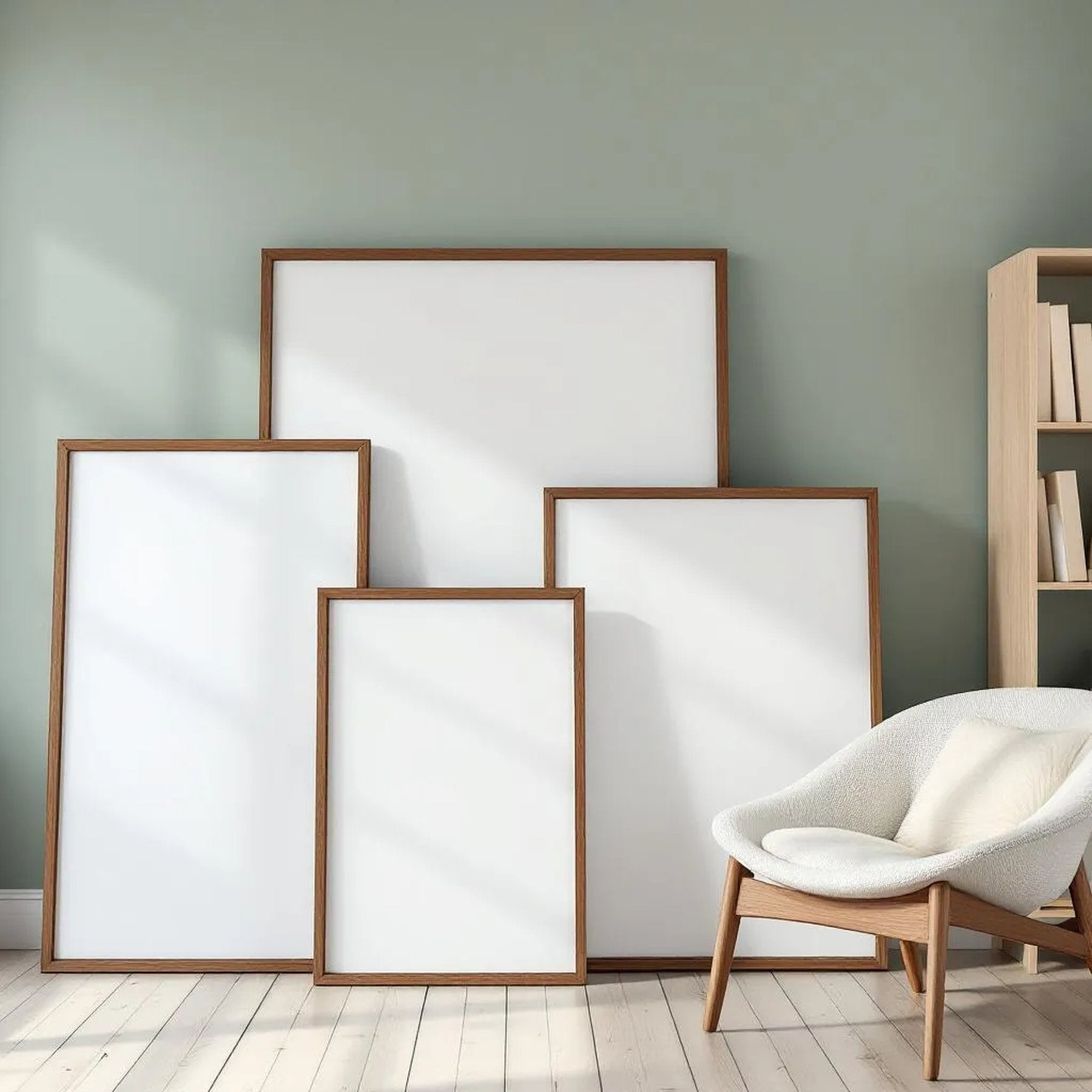Scandinavian Professional Frame Mockup — Plain Square Frame Square 1:1 — Perspective View — #04253 | MockupBulk