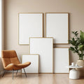 Scandinavian Room Scene Mockup — Plain Square Frame Square 1:1 — Perspective View — #04254 | MockupBulk