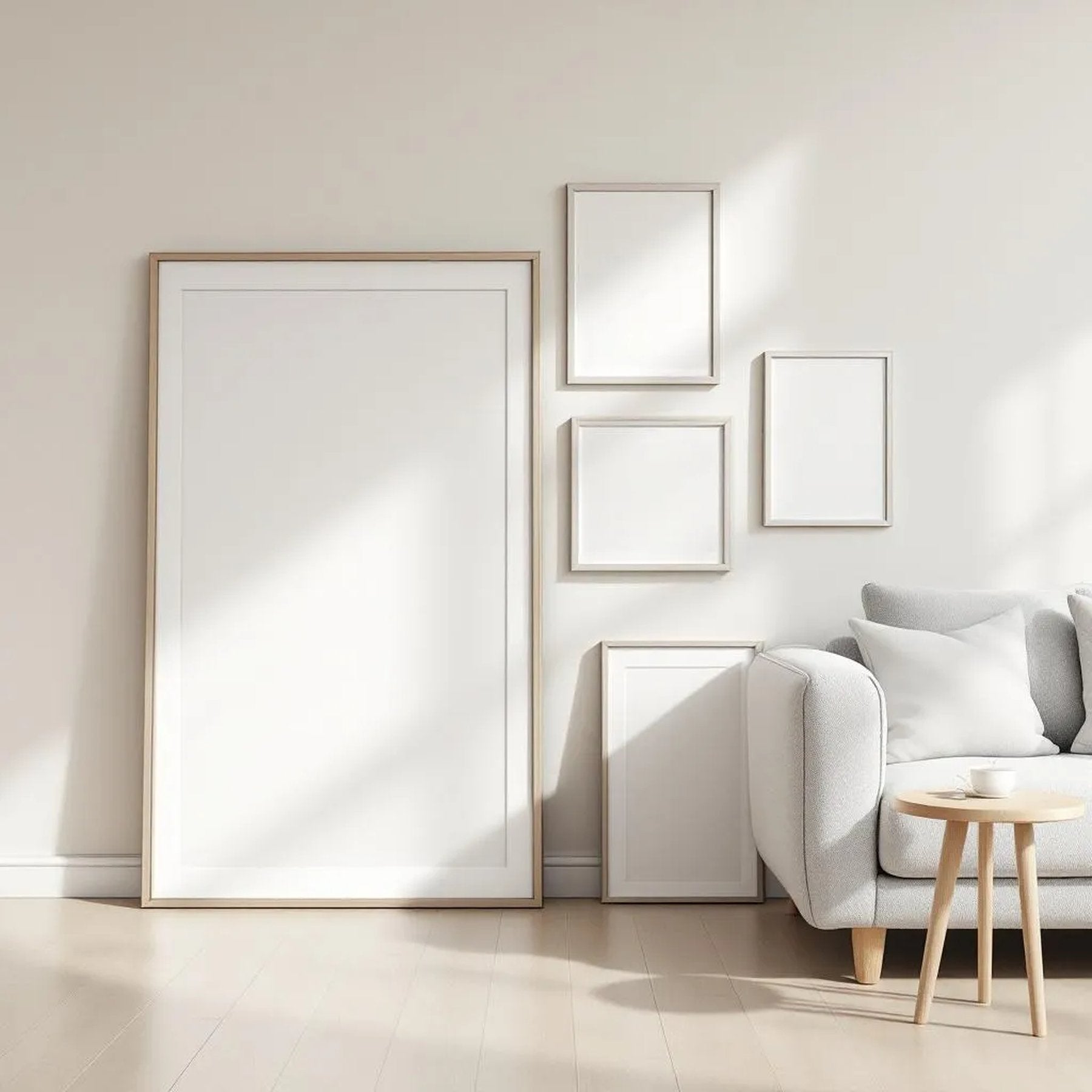 Scandinavian Editorial Room Mockup — Plain Square Frame Square 1:1 — Perspective View — #04255 | MockupBulk