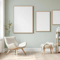 Scandinavian Interior Frame Mockup — Plain Square Frame Square 1:1 — Perspective View — #04256 | MockupBulk