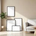 Scandinavian High-Res Frame Mockup — Plain Square Frame Square 1:1 — Perspective View — #04258 | MockupBulk