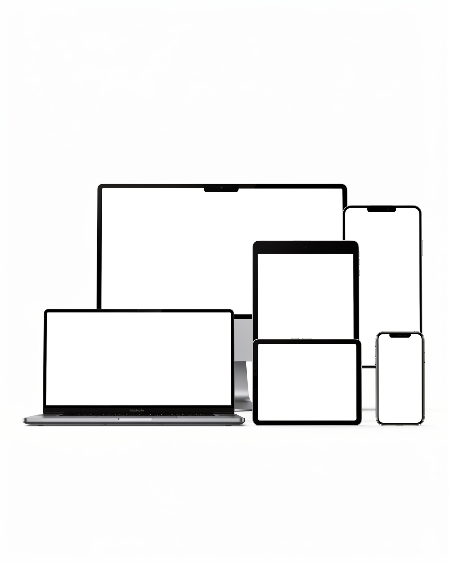 Isolated All Devices Lineup Multi-Device Mockup | High-Res PNG with Transparent Screen | Commercial Use | bulkmockup | MockupBulk
