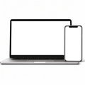 Multi-Device Mockup | Isolated Laptop Phone Side By Side | Transparent Screen PNG Download | Commercial Licence | bulkmockup