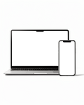 Multi-Device, Isolated Laptop Phone Side By Side | PNG Mockup Template | bulkmockup | For App & Web Designers | MockupBulk
