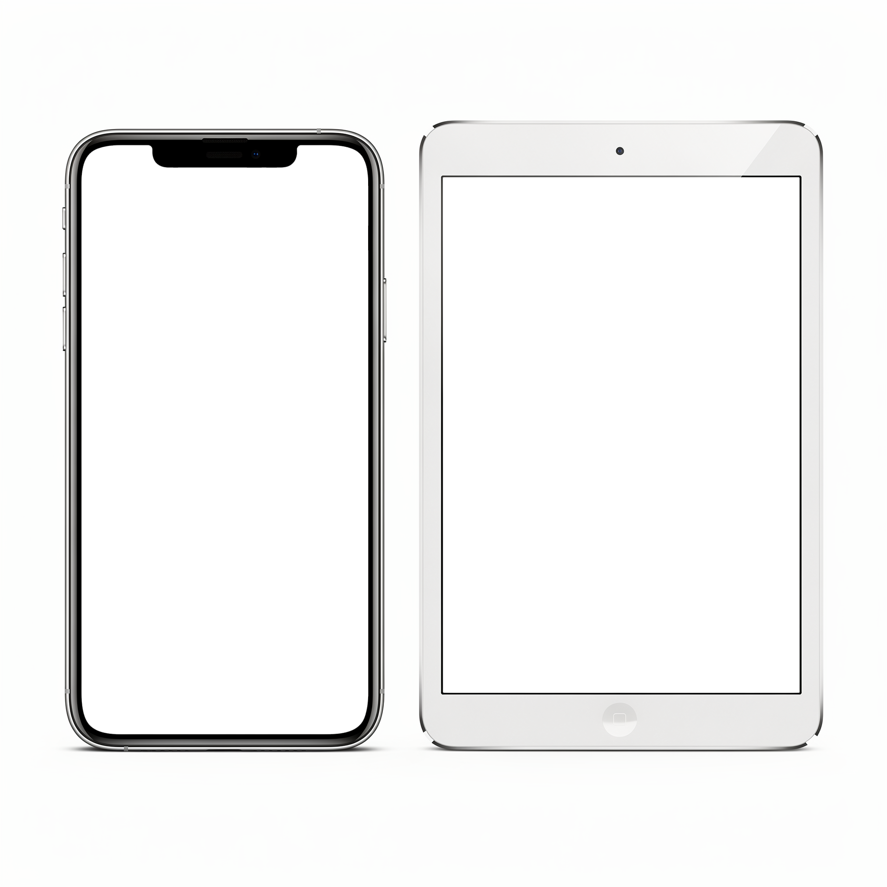 Multi-Device Mockup | Isolated Phone Tablet Side By Side | High-Res PNG with Transparent Screen | Commercial Use | bulkmockup | MockupBulk